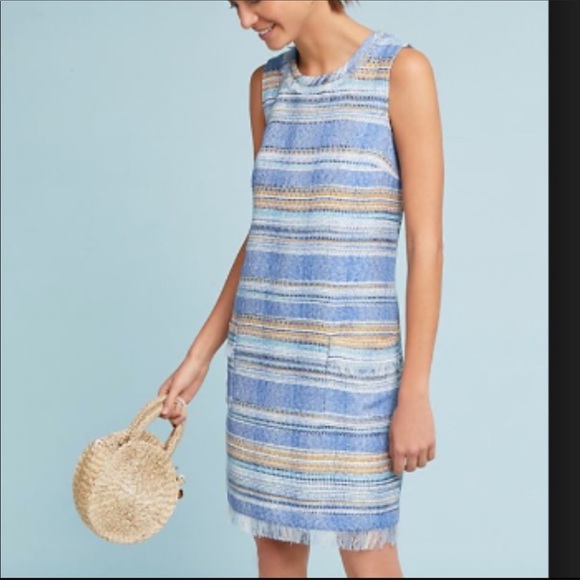 Anthro Akemi + Kin tweed blue spring dress - Picture 4 of 5